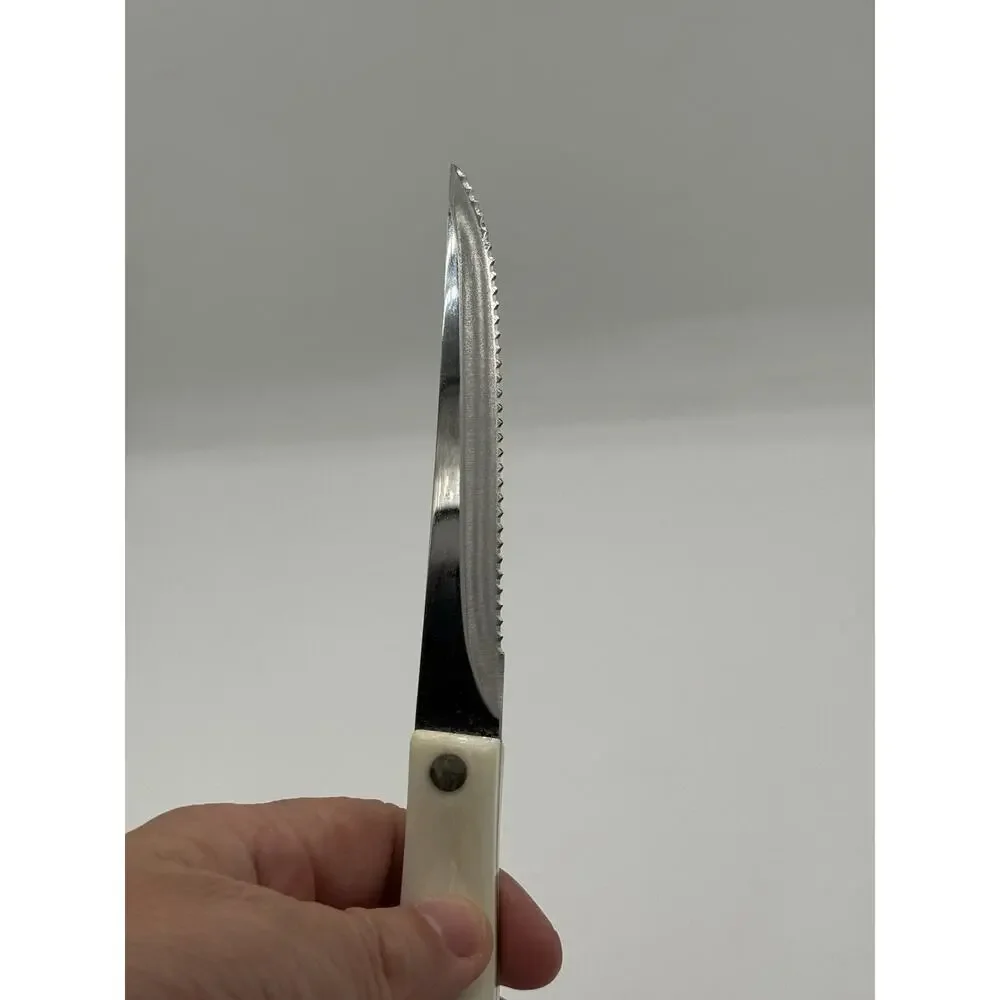 Cutco 1721 Utility Trimming White Pearl Handle Serrated Edge Knife USA
